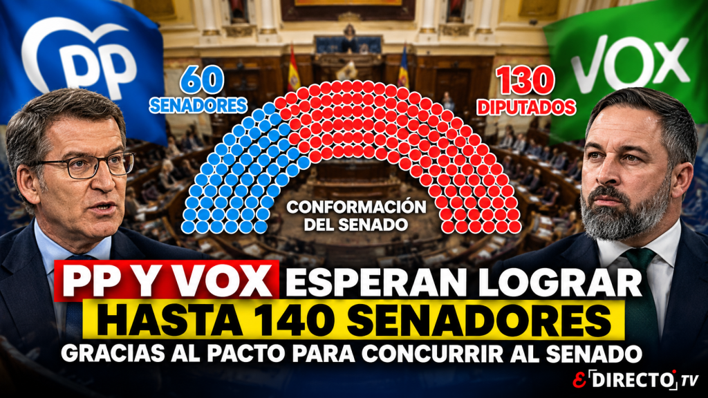 PP y Vox aspiran a alcanzar entre 125 y 140 senadores con su acuerdo electoral para el 29N