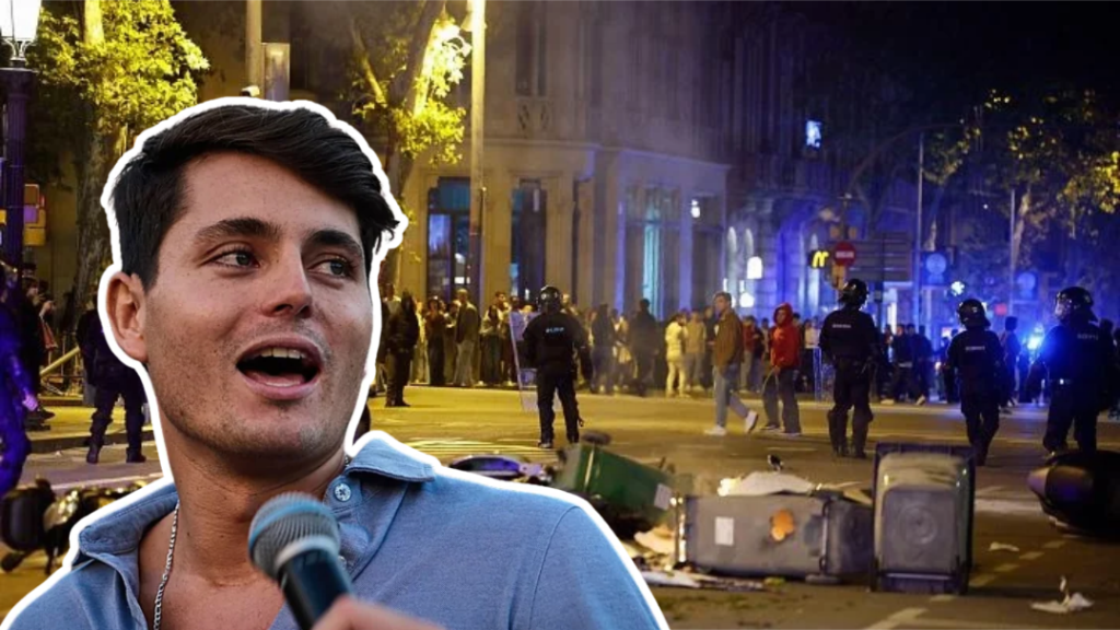 Vito Quiles cancela su visita a Deusto y Bilbao acaba con graves disturbios y vehículos incendiados