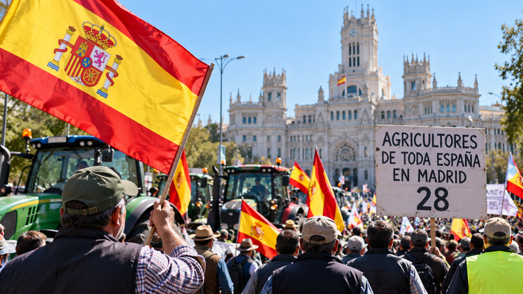 Los agricultores de toda España llevarán sus tractores al centro de Madrid el 28 de octubre para exigir medidas urgentes al Gobierno