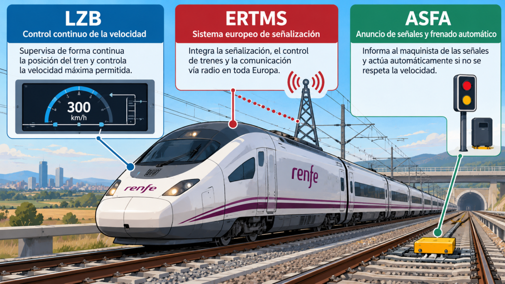 LZB, ERTMS y ASFA: así funcionan los tres sistemas de seguridad que protegen los trenes en España
